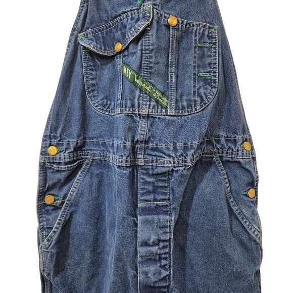 Key Imperial Aristocrat Unisex Medium Wash Blue Cotton Denim Overalls Bibs - Picture 5 of 16